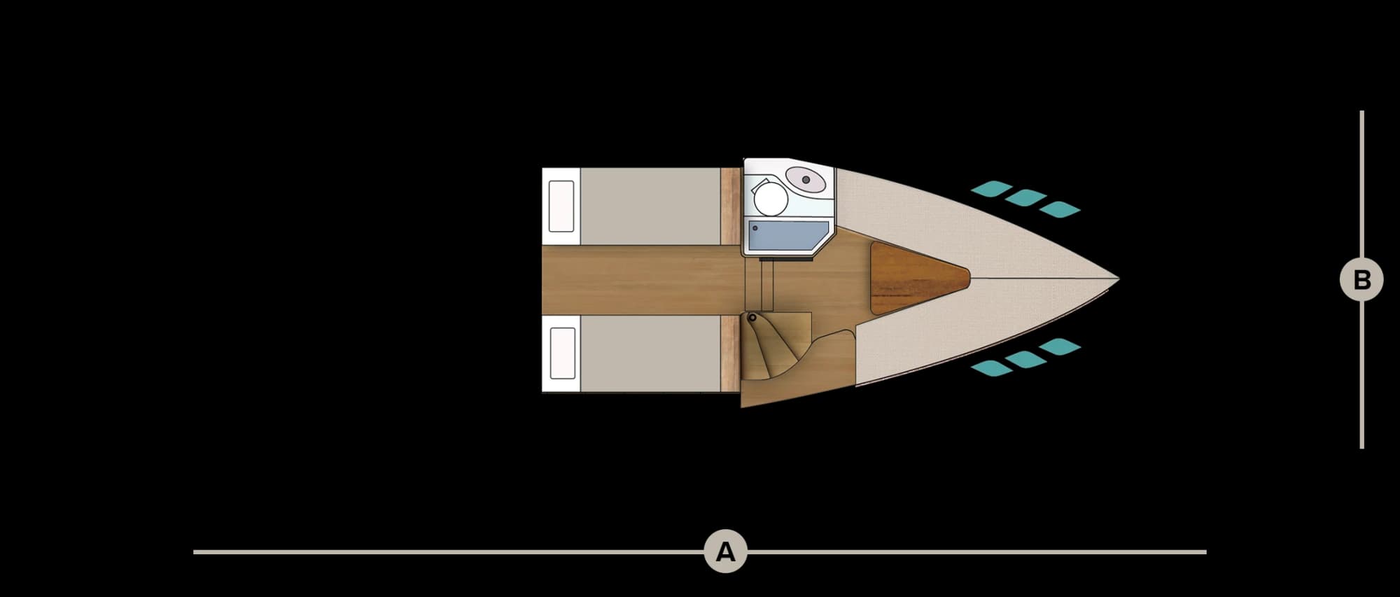 Cabin-level plan drawing of the Wia 330.