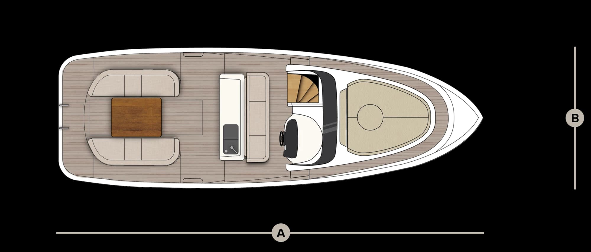 Deck-level plan drawing of the Wia 330.