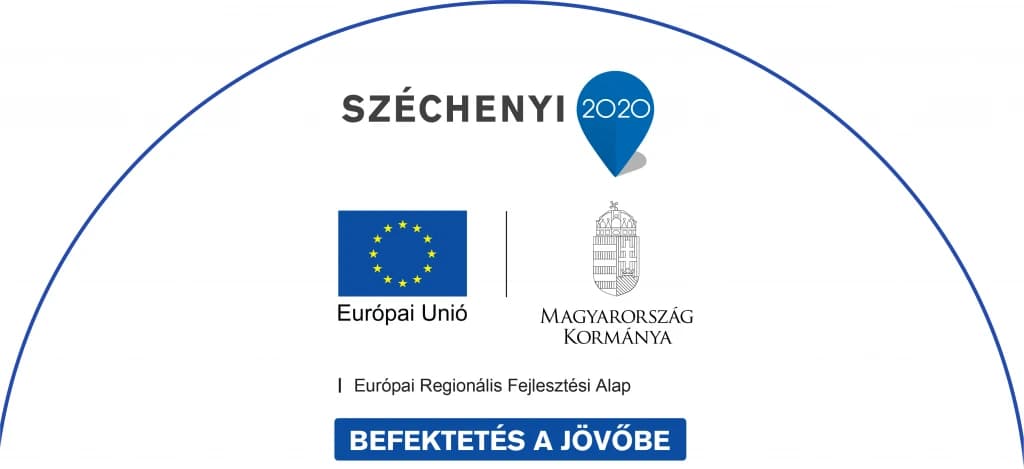 Széchenyi 2020 logo strip: European Union and Government of Hungary, European Regional Development Fund, “Investing in your future”.