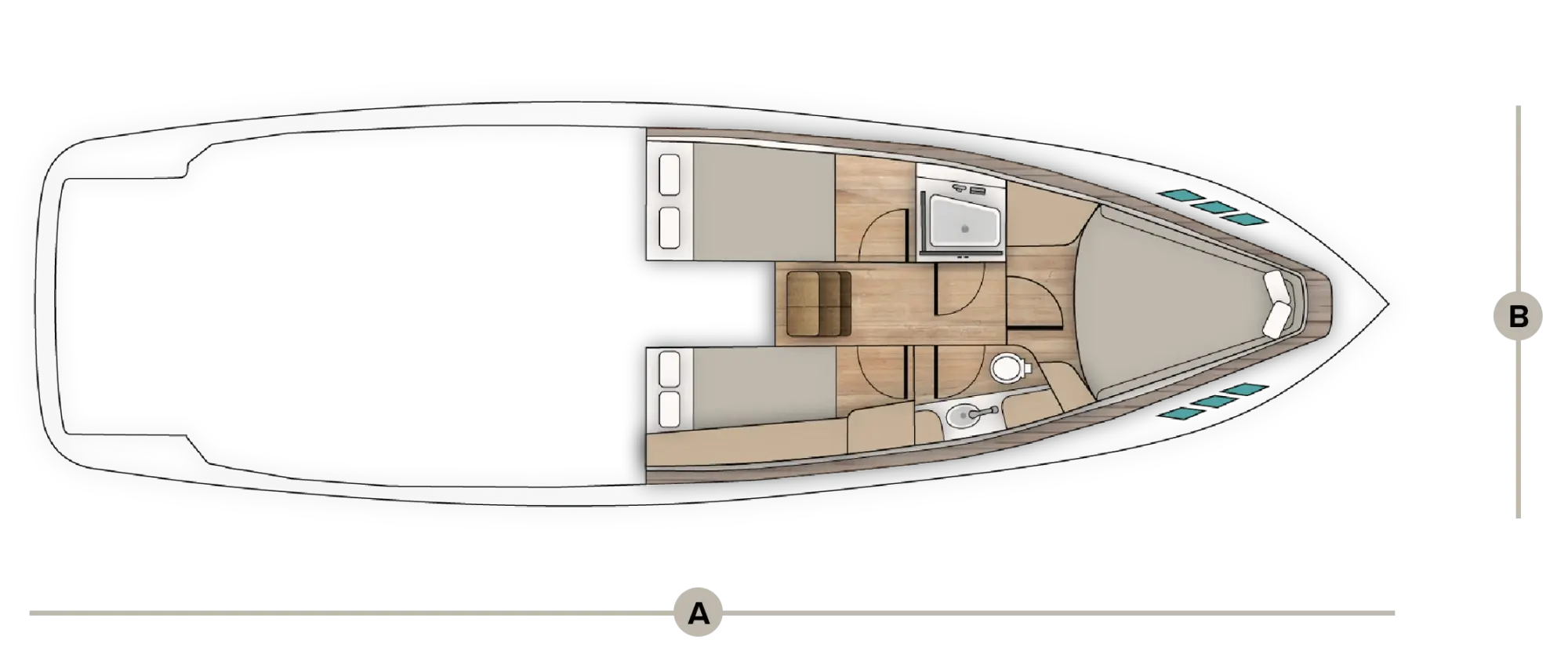 Kabinenplan der Wia 450 Cabrio.