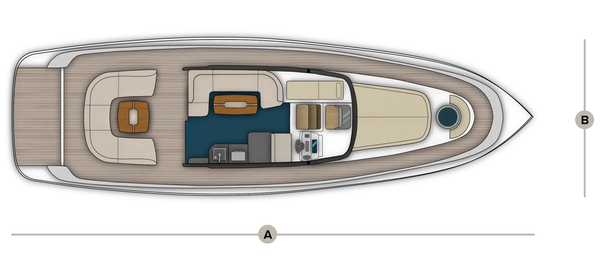 Decksplan der Wia 450 Cabrio.