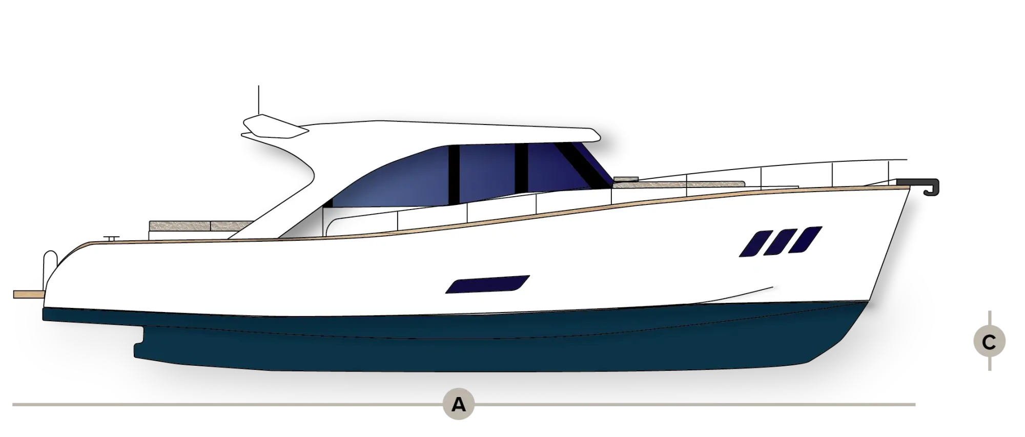 A Wia 450 HardTop oldalnézeti vonalrajza.