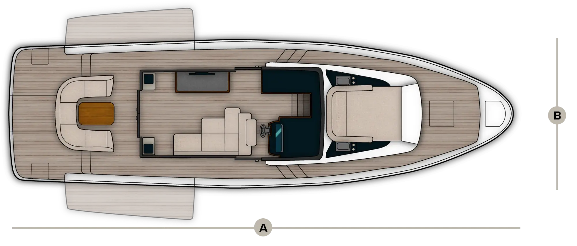 Decksplan der Wia 520 HardTop.